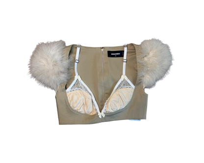 Dsquared² Feather Goth Bra Top
