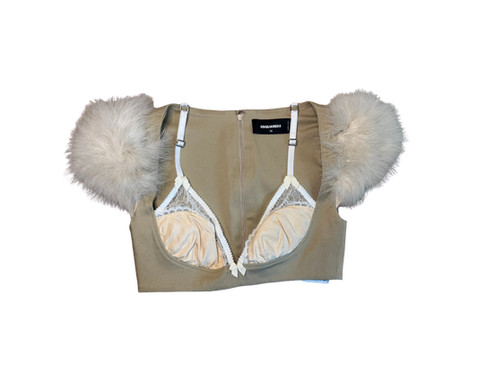 Dsquared² Feather Goth Bra Top