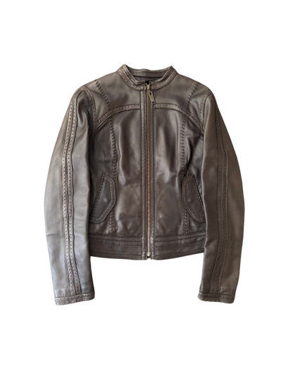 Moschino Jeans Brown Leather Jacket