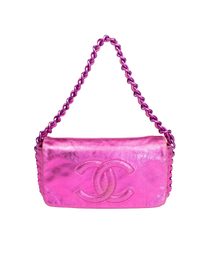 Chanel Pink Metallic Flap Bag