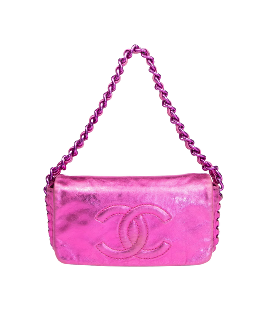 Chanel Pink Metallic Flap Bag