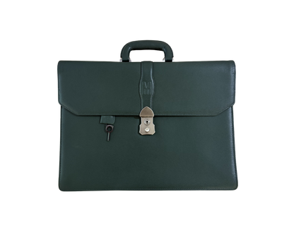Moschino Green Leather Briefcase