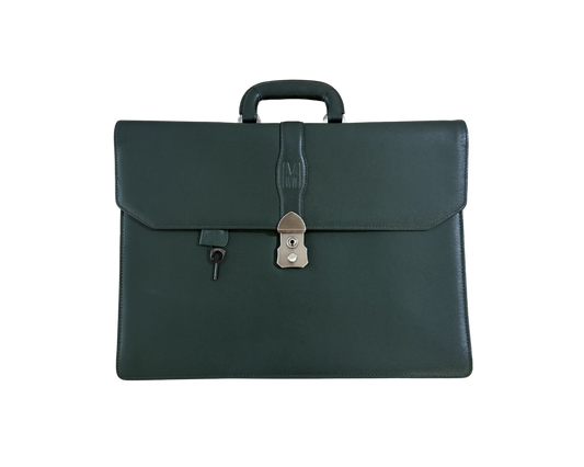 Moschino Green Leather Briefcase