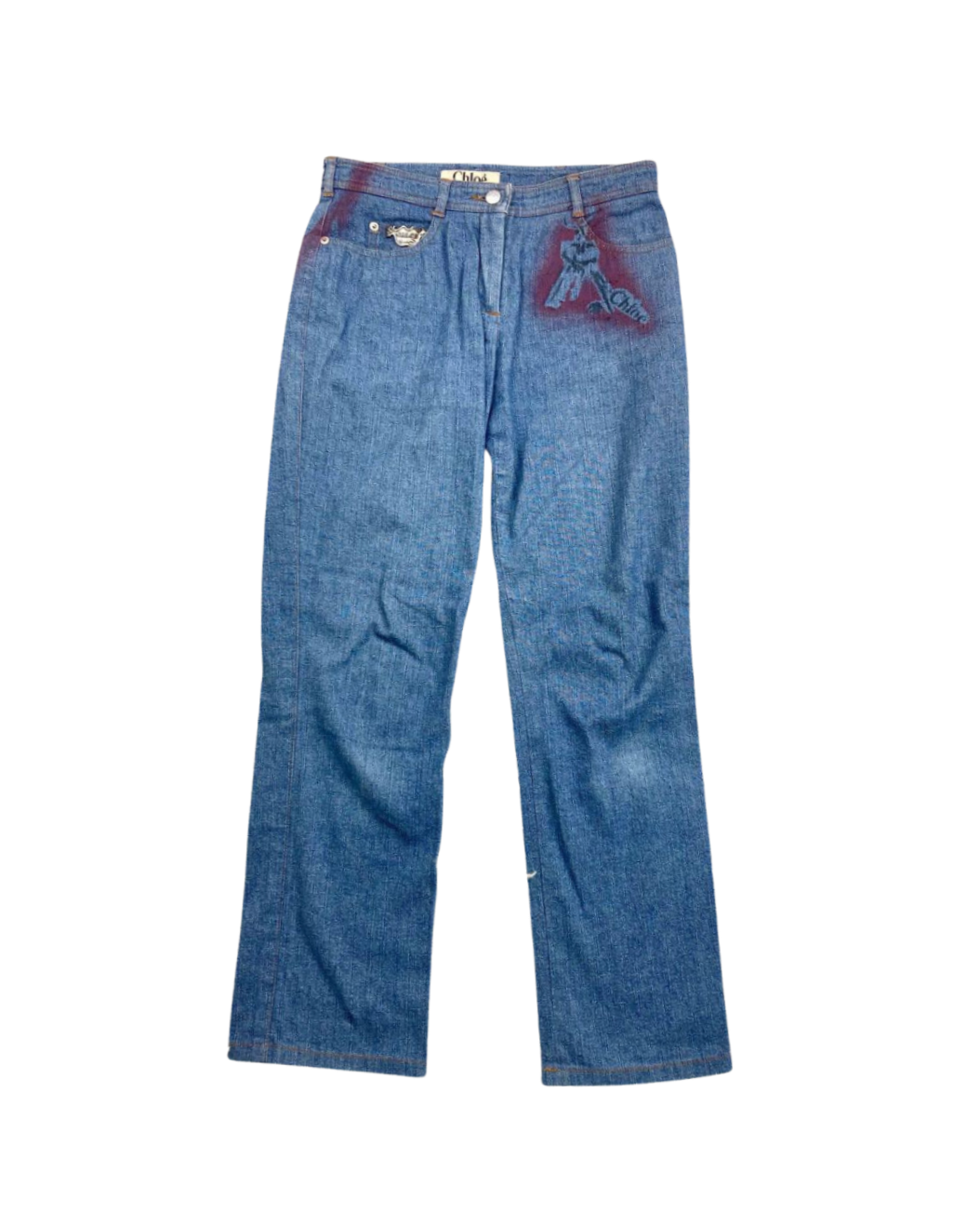 Chloé Handprint Graffiti Jeans
