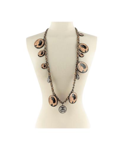 Chanel Pink Skull & Crossbones Charm Necklace/Belt