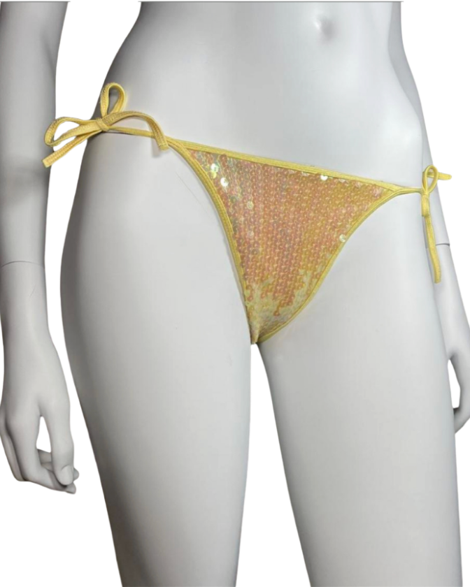 Plein Sud Sun Yellow Sequin Bikini Bottom