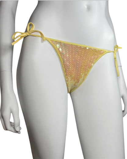 Plein Sud Sun Yellow Sequin Bikini Bottom