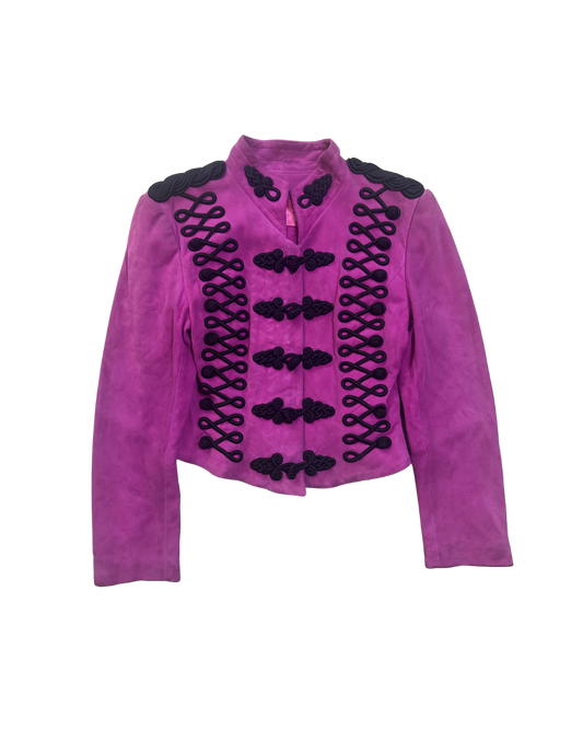 Jean Claude Jitrois Pink Lamb Leather Military Style Jacket