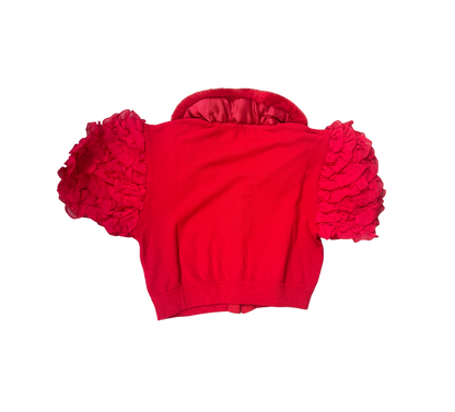 Blugirl by Blumarine Rabbit Fur Cropped Cardigan