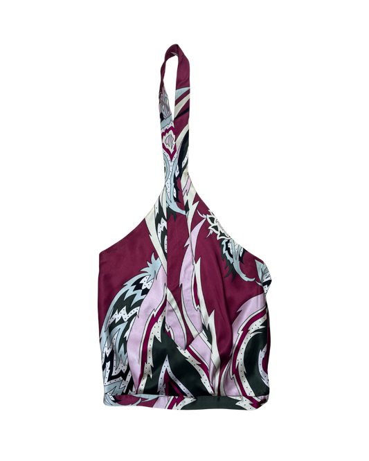 Alexander McQueen Printed Silk Scarf Halter Top