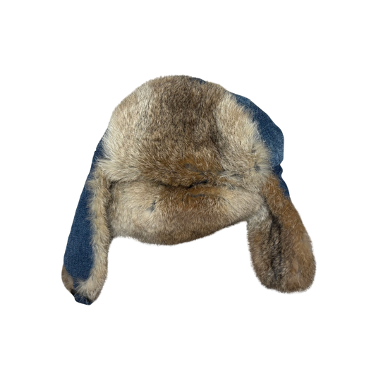 Dolce & Gabbana Rabbit Fur Denim Flight Cap