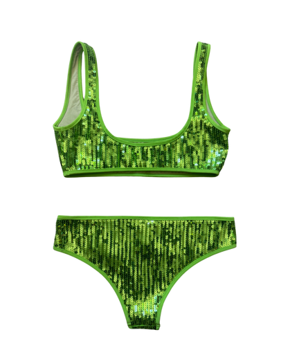 Dsquared² Green Sequin Bikini