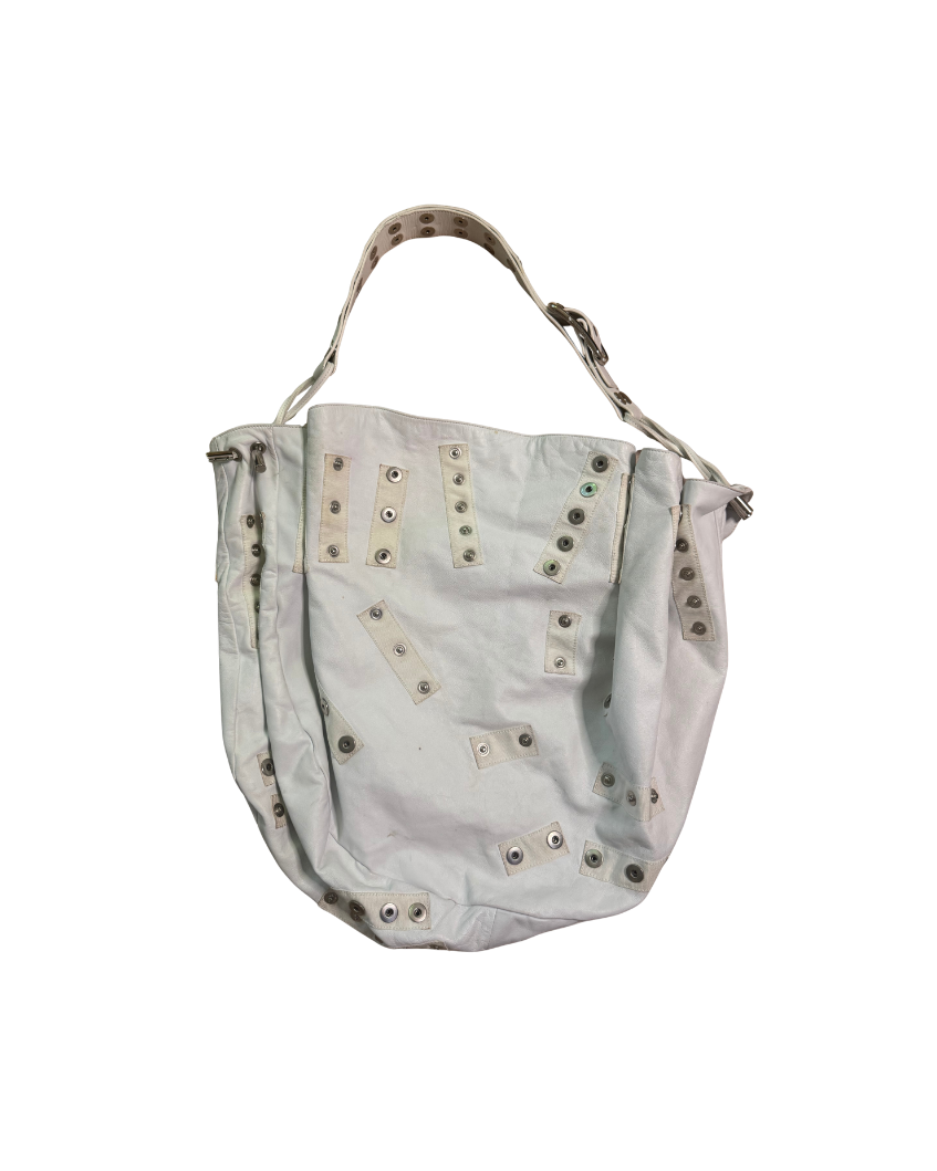 Dolce & Gabbana White Slouchy Leather Snap Bag