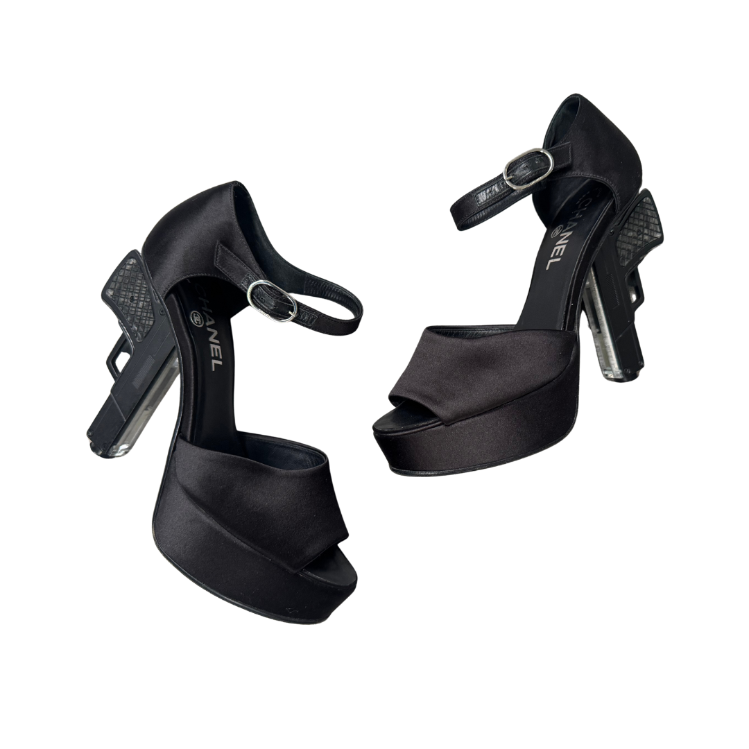 Chanel Black ‘Miami Vice’ Platform Gun Heels