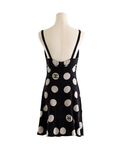 Chanel Polka Dot Logo Mini Dress