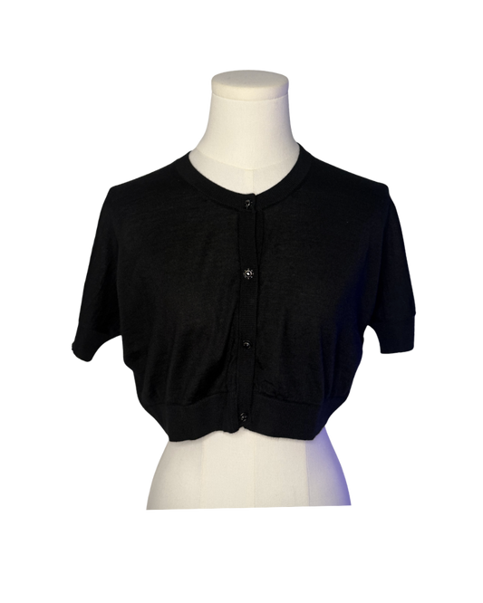 Dolce & Gabbana Black Cropped Short Sleeve Cardigan
