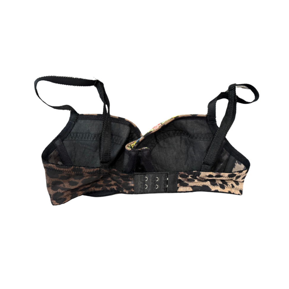 Moschino Leopard Bra with Floral Details