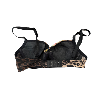 Moschino Leopard Bra with Floral Details