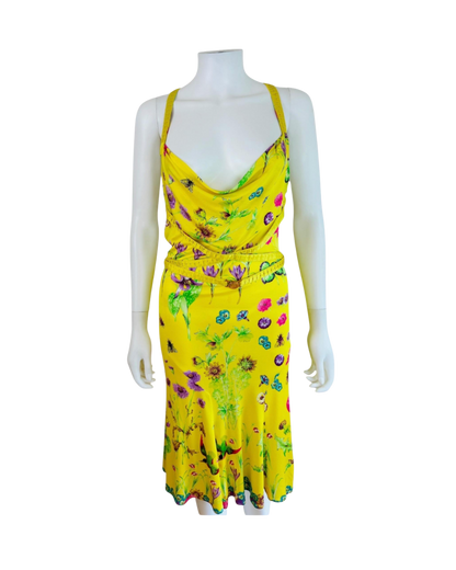 Versace Yellow Floral Medallion Dress