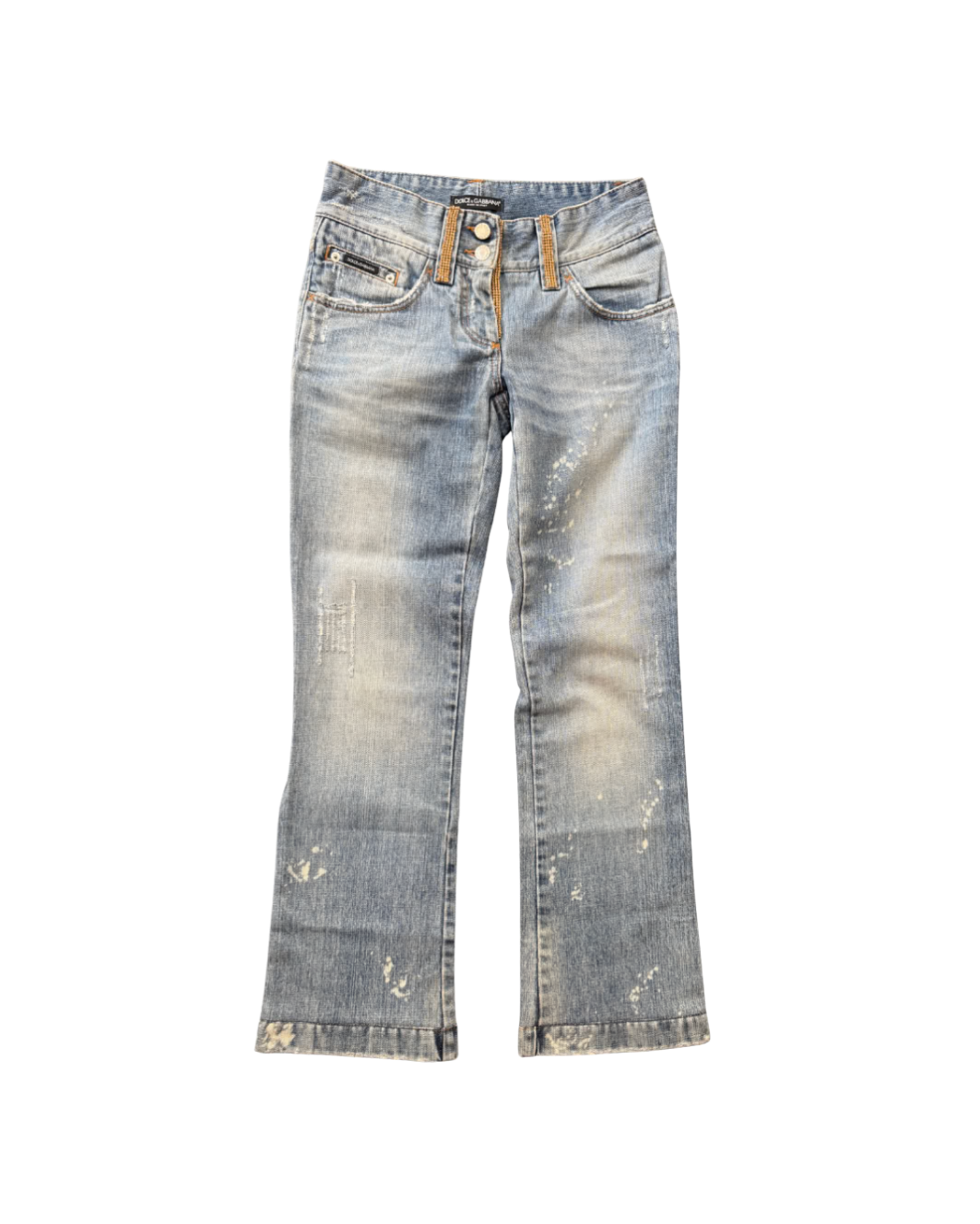 Dolce & Gabbana Denim Gold Rhinestone Jeans