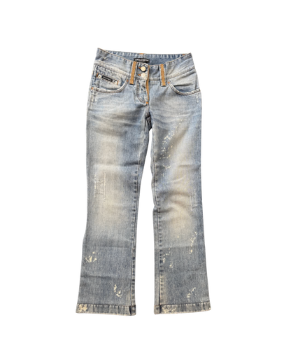 Dolce & Gabbana Denim Gold Rhinestone Jeans