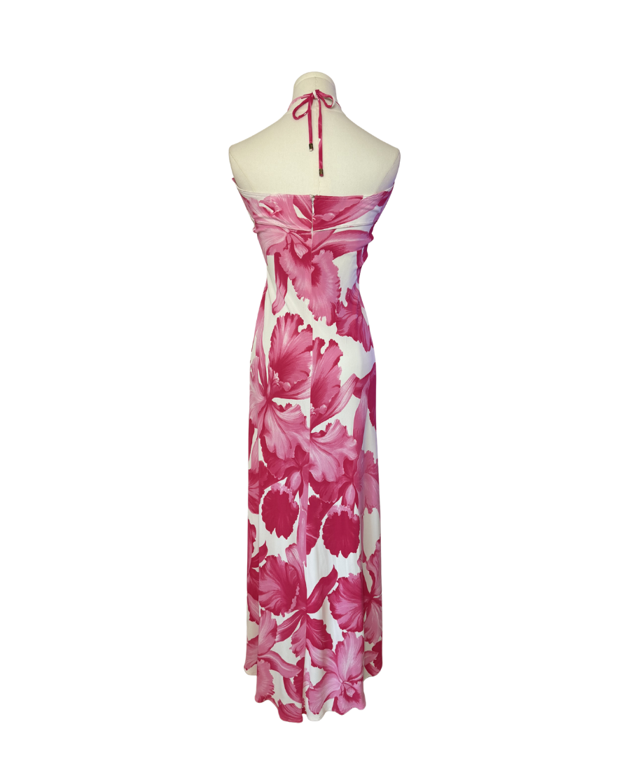 Celine High Low Hibiscus Maxi Dress