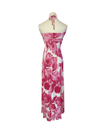 Celine High Low Hibiscus Maxi Dress