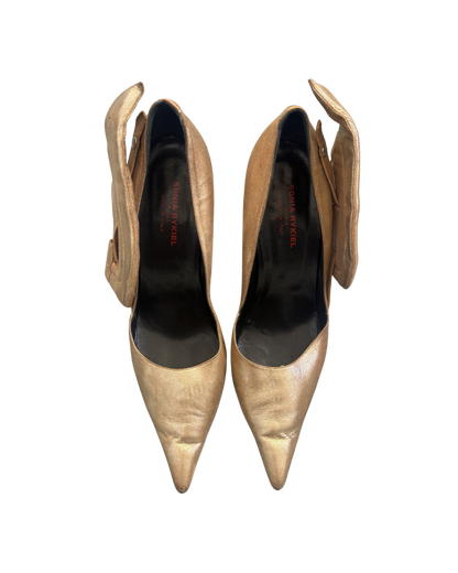 Sonia Rykiel Gold Winged Heels