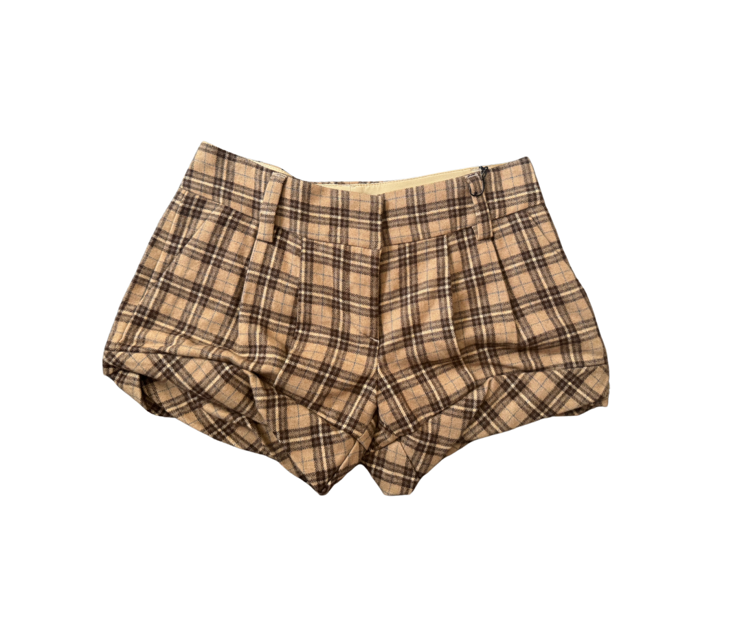 Dolce & Gabbana Plaid Mini Wool Shorts