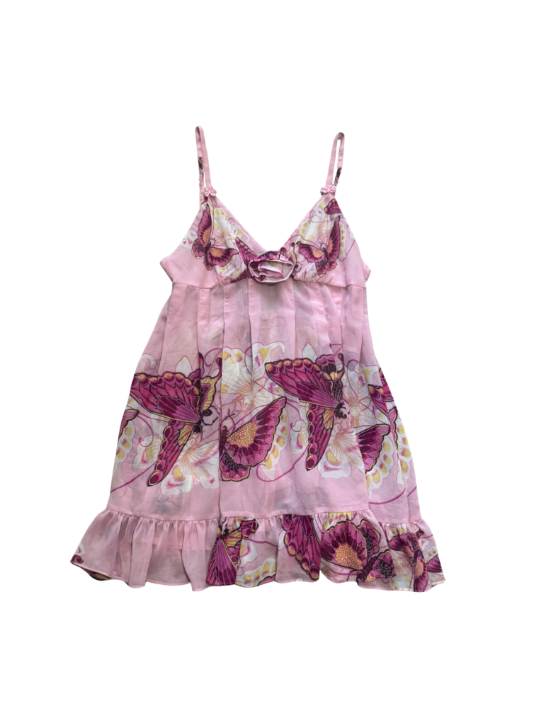Betsey Johnson Pink Butterfly Babydoll Dress