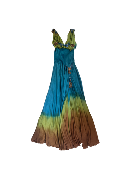 Panos Zinas Ombre Beaded Maxi Dress