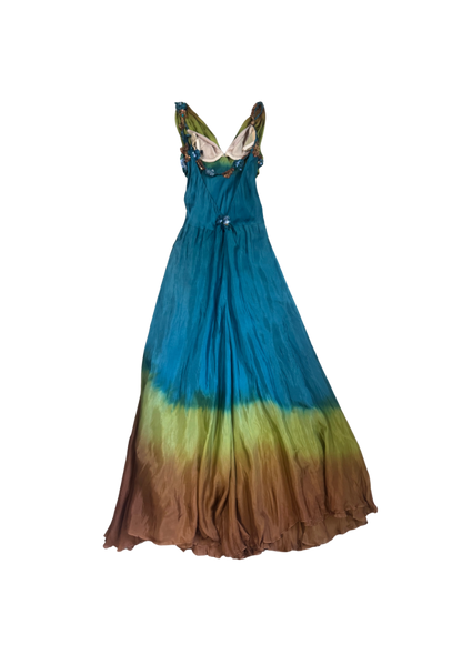Panos Zinas Ombre Beaded Maxi Dress