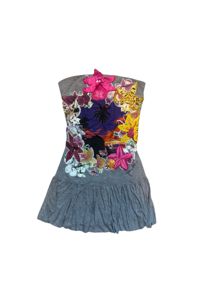 Gaetano Navarra Floral Appliqué Mini Dress