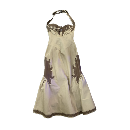 Dsquared² Beige Leather Accent Dress