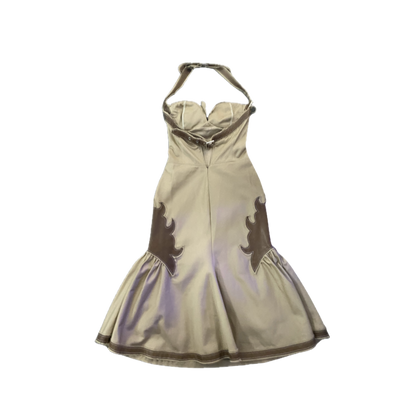 Dsquared² Beige Leather Accent Dress
