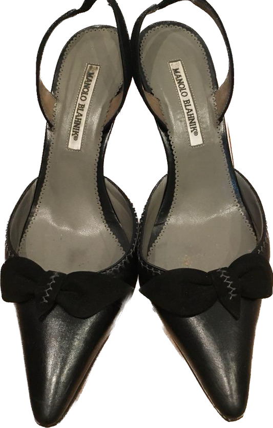 Manolo Blahnik Black Slingbacks