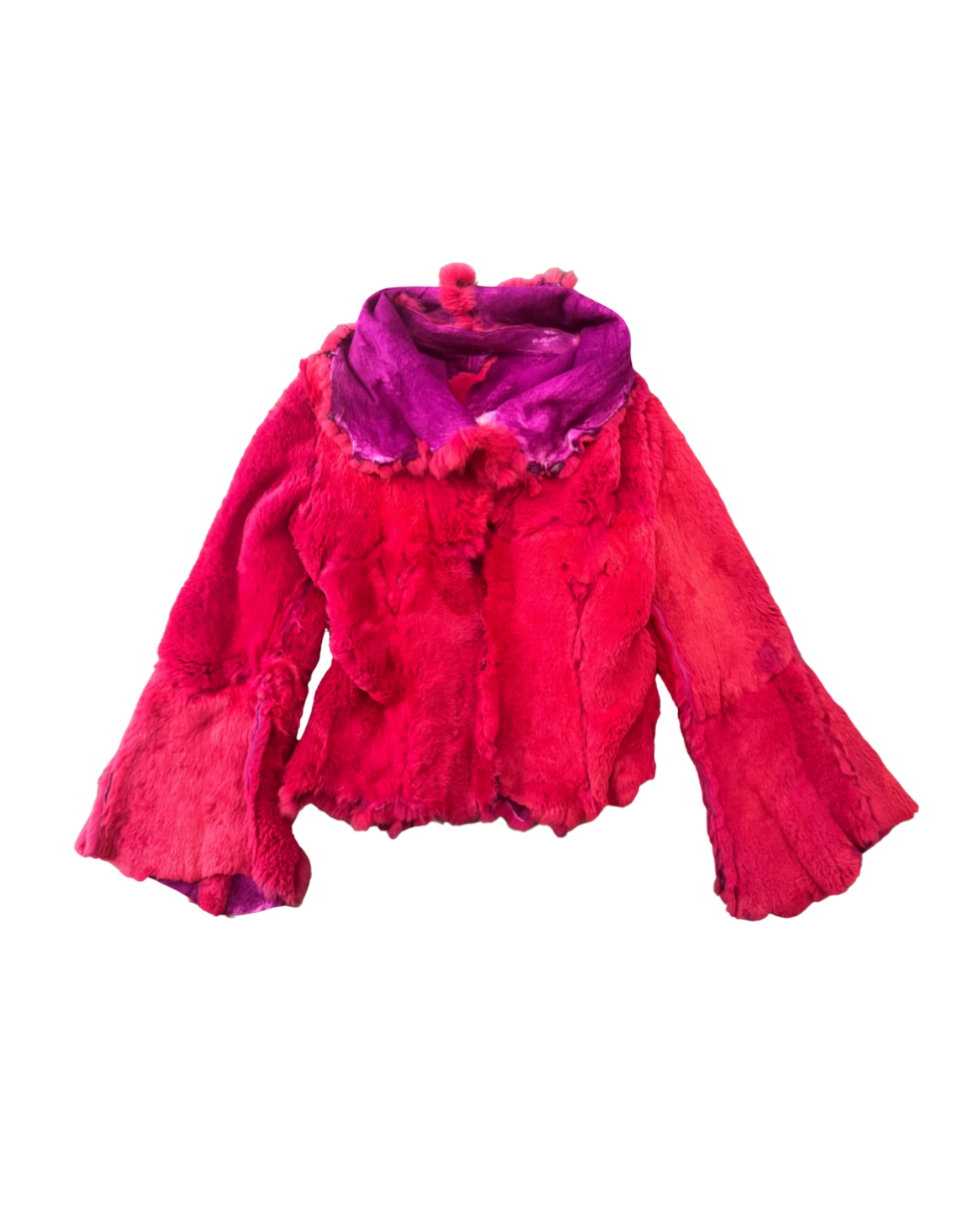 Roberto Cavalli Fuchsia Reversible Fur Coat