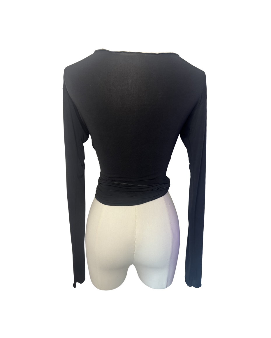 Gianfranco Ferré Black Wrap Top