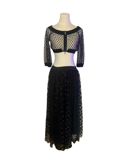 Blugirl by Blumarine Sheer Polka Dot Maxi Skirt