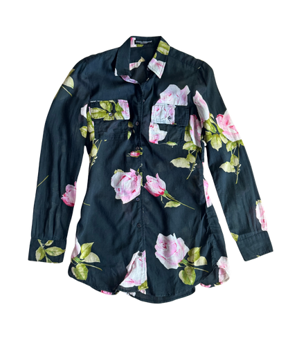 Dolce & Gabbana Rose Button-Up Top