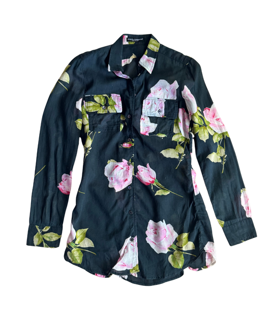 Dolce & Gabbana Rose Button-Up Top