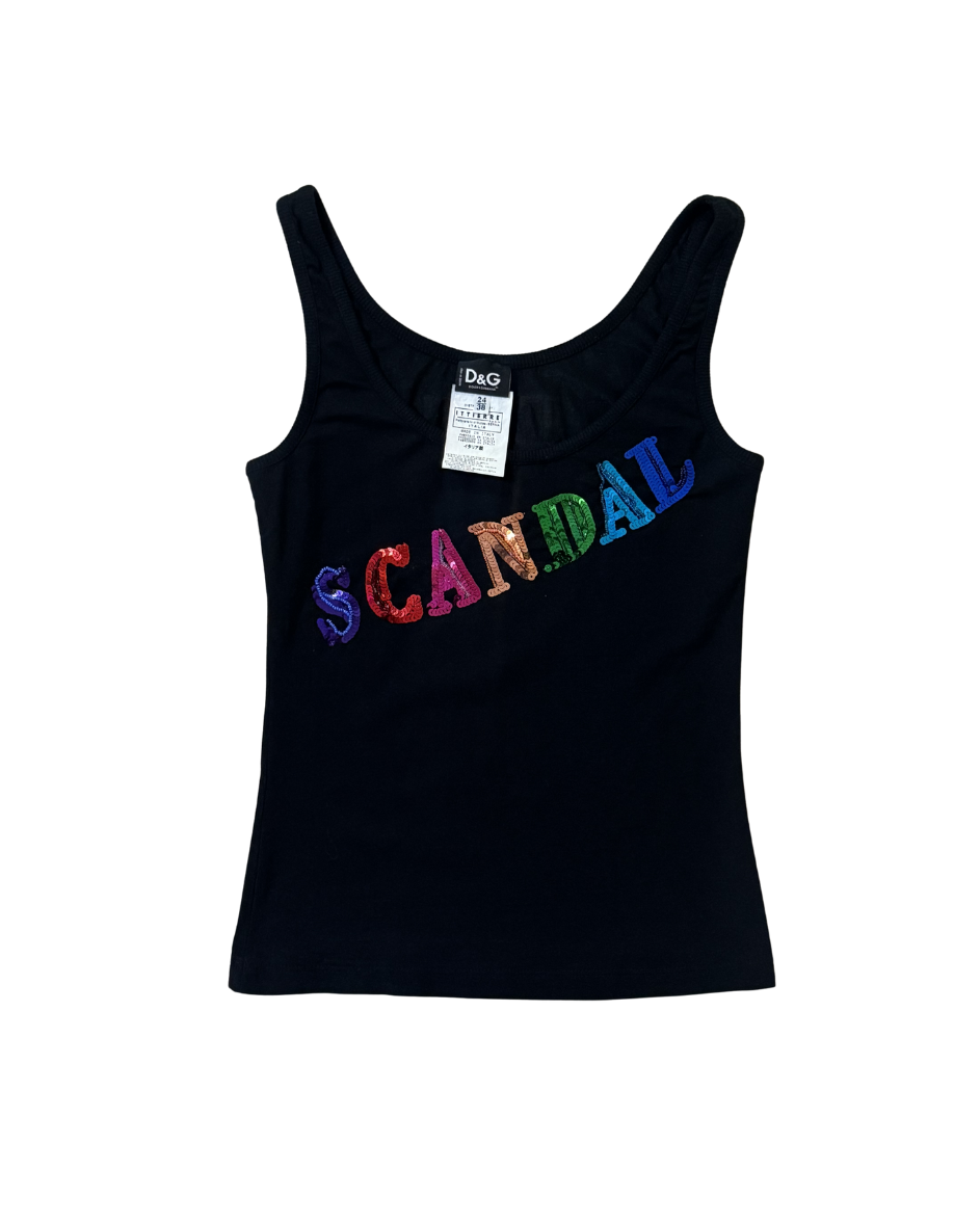 Dolce & Gabbana Rainbow “Scandal” Sequin Tank Top