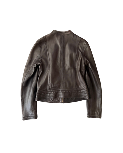 Moschino Jeans Brown Leather Jacket