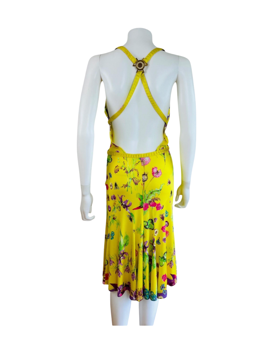 Versace Yellow Floral Medallion Dress