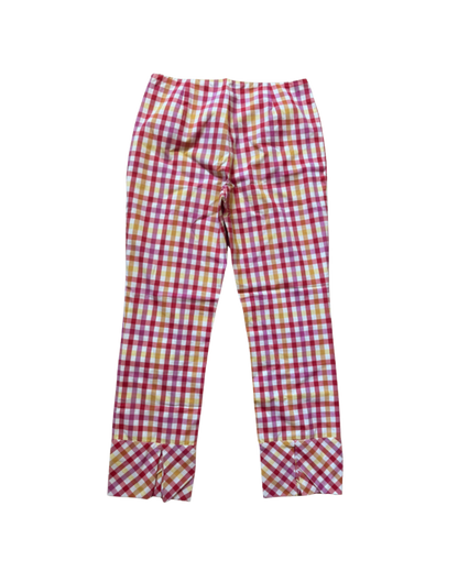 Moschino Jeans Pink Gingham Printed Capri Pants