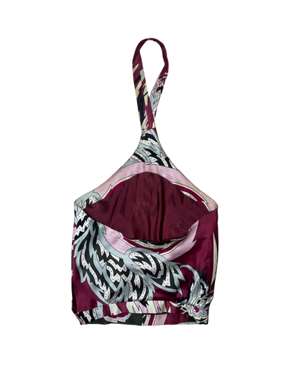 Alexander McQueen Printed Silk Scarf Halter Top