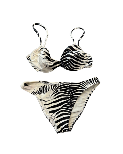 Roberto Cavalli Zebra Belly Button Piercing Bikini