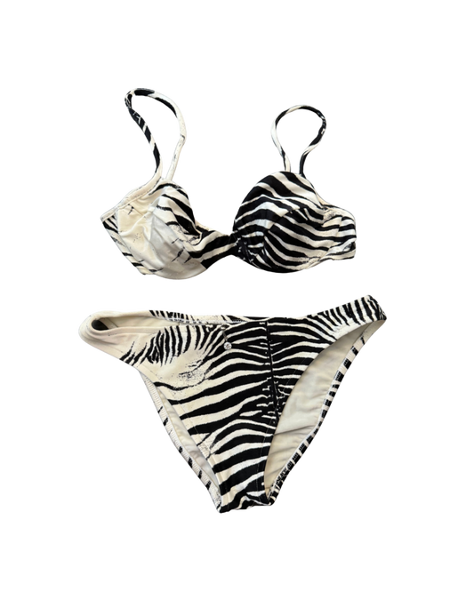 Roberto Cavalli Zebra Belly Button Piercing Bikini