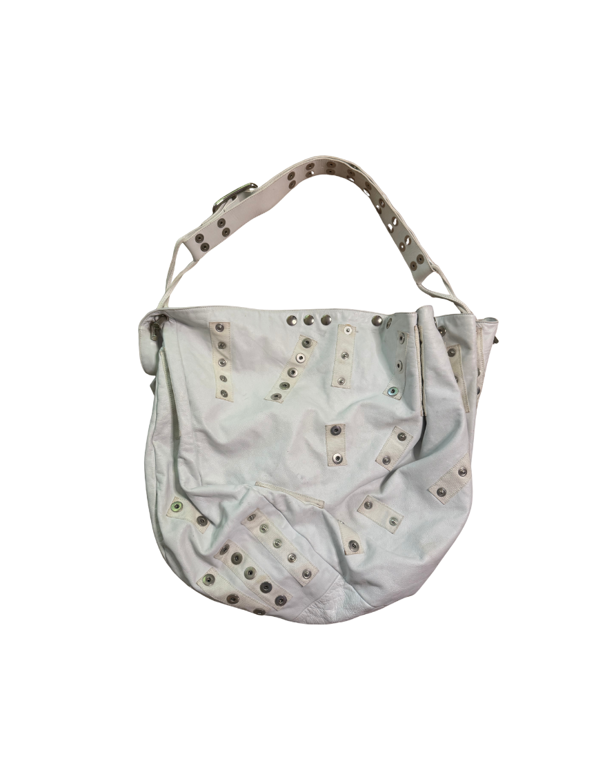 Dolce & Gabbana White Slouchy Leather Snap Bag