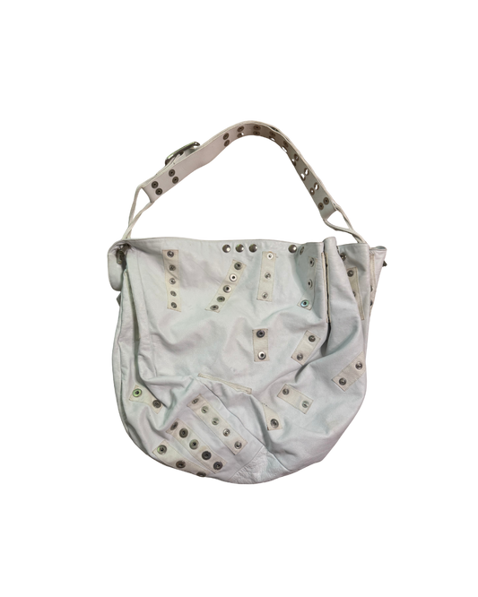 Dolce & Gabbana White Slouchy Leather Snap Bag